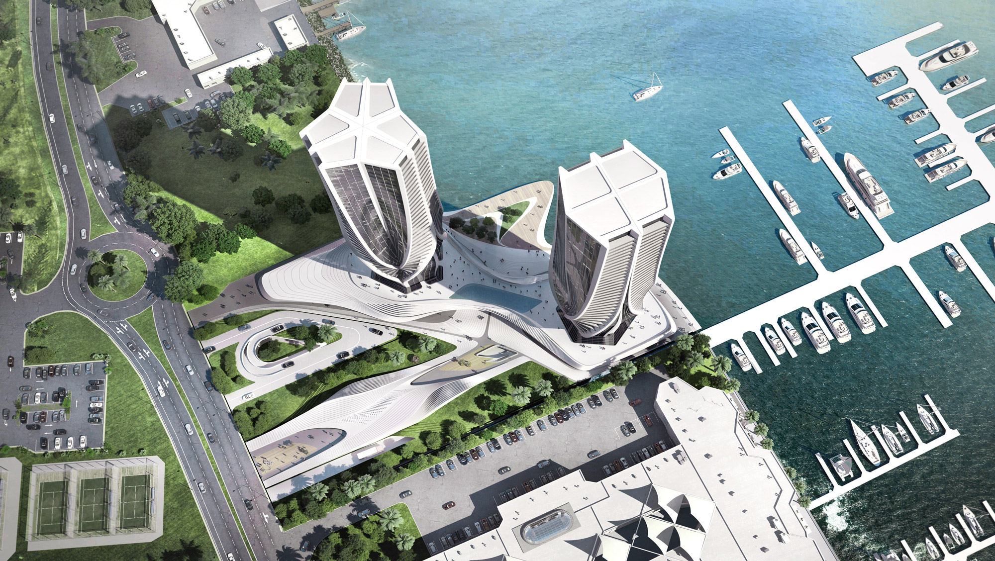 Zaha Hadid Partners with Sunland on Mariner's Cove Towers SkyriseCities