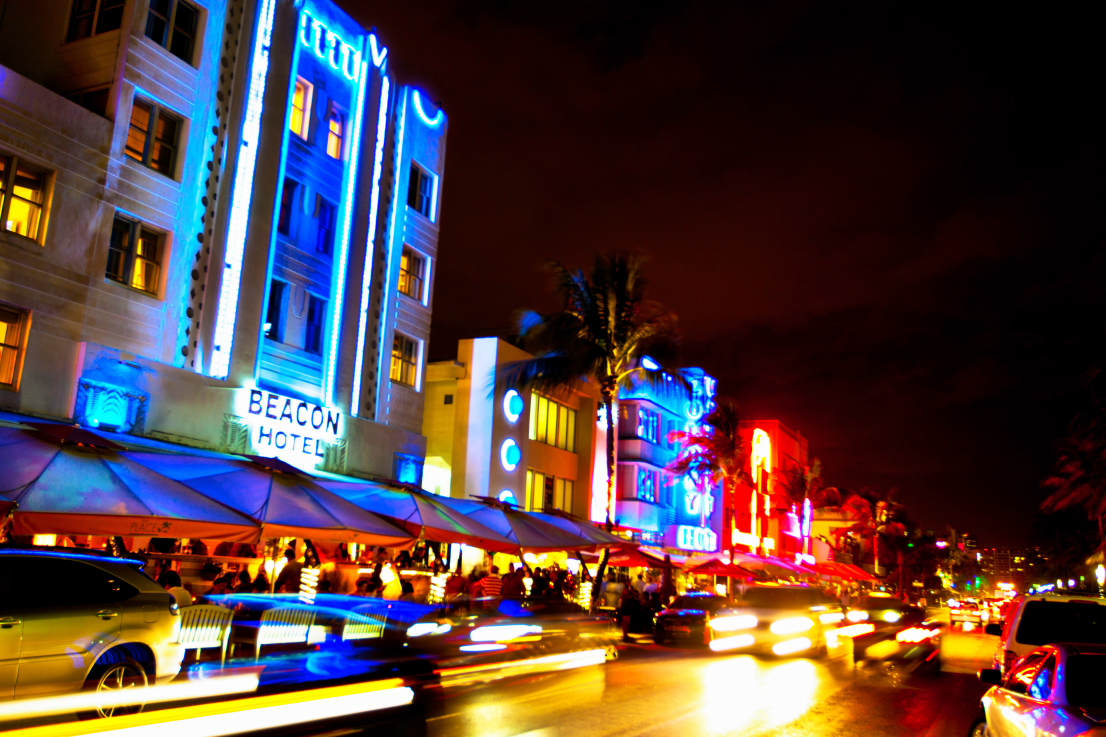 Cityscape Miami S South Beach A Technicolor Dream Of Neon Lights And