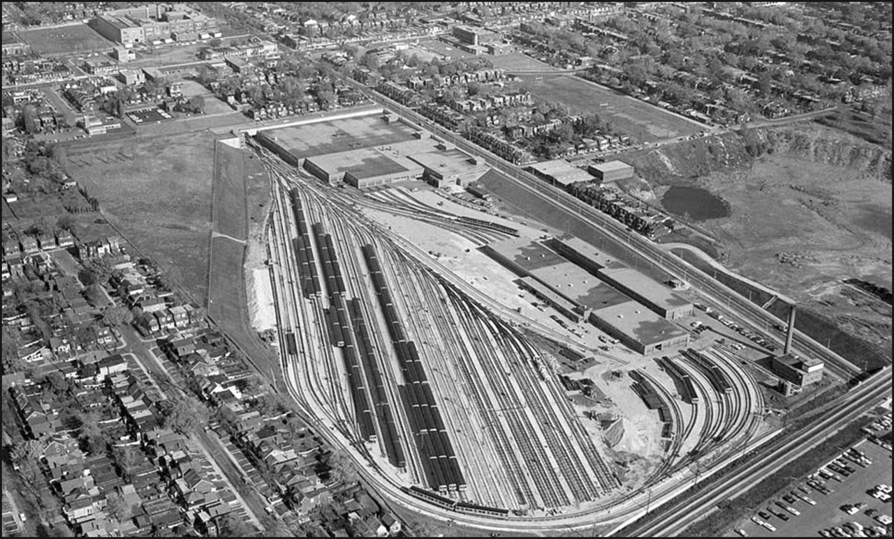 Bloor-Danforth subway yard at Greenwood Ave., S. of Danforth 1965  CTA.jpg