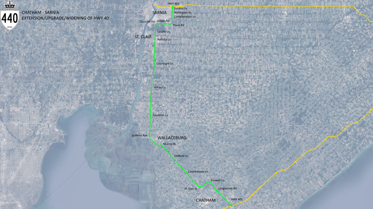 Chatham-Sarnia Highway 440 Annotated.png