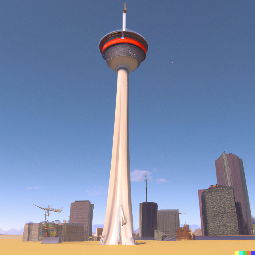 DALL·E 2023-02-08 15.57.03 - a 3d render of the calgary tower in a desert.png