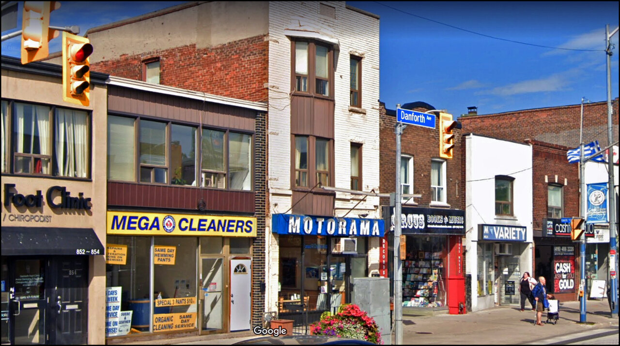 Danforth Ave. at the intersection of Jones Ave.  Google Street View.jpg