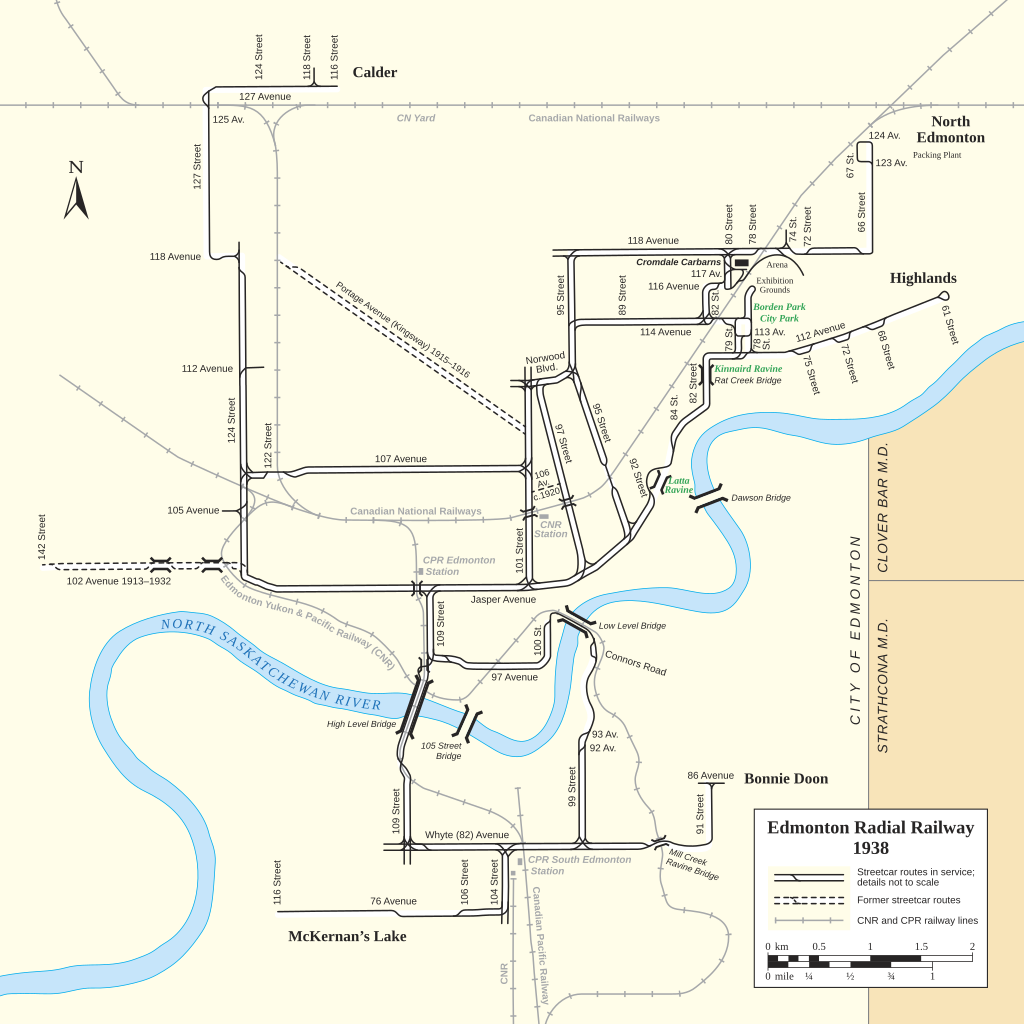 Edmonton Streetcar Map 1938.png