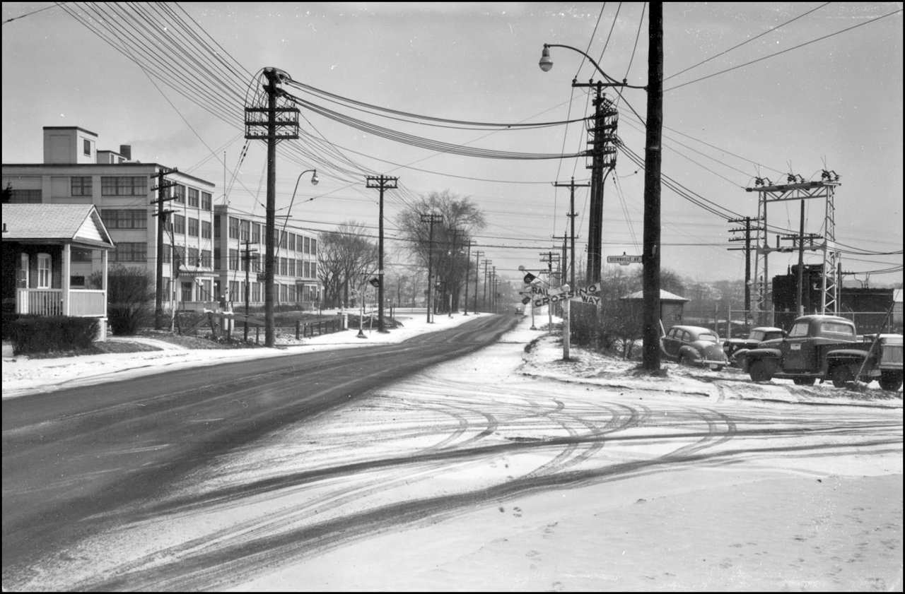 Eglinton Ave. W., looking E. from Brownville Ave. 1955 TPL.jpg