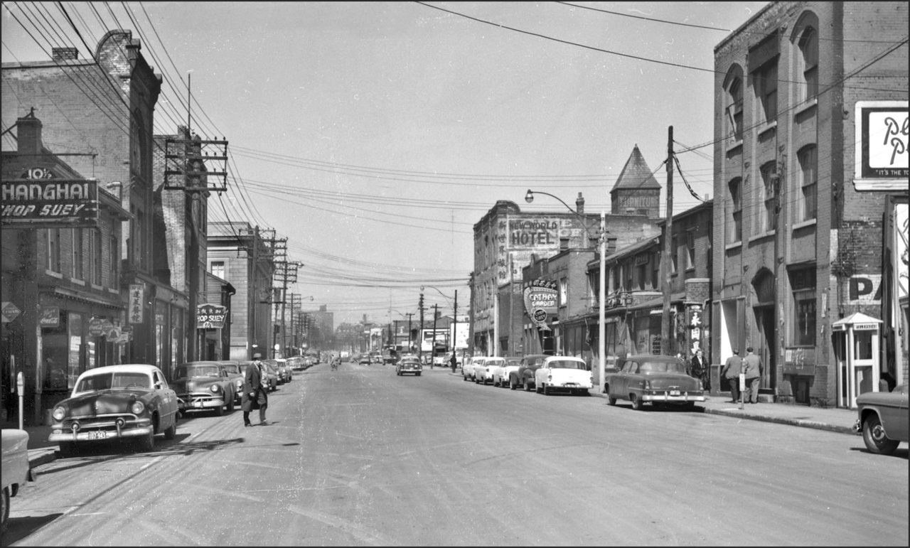 Elizabeth St., looking north from north of Queen St. W. 1955  TPL.jpg