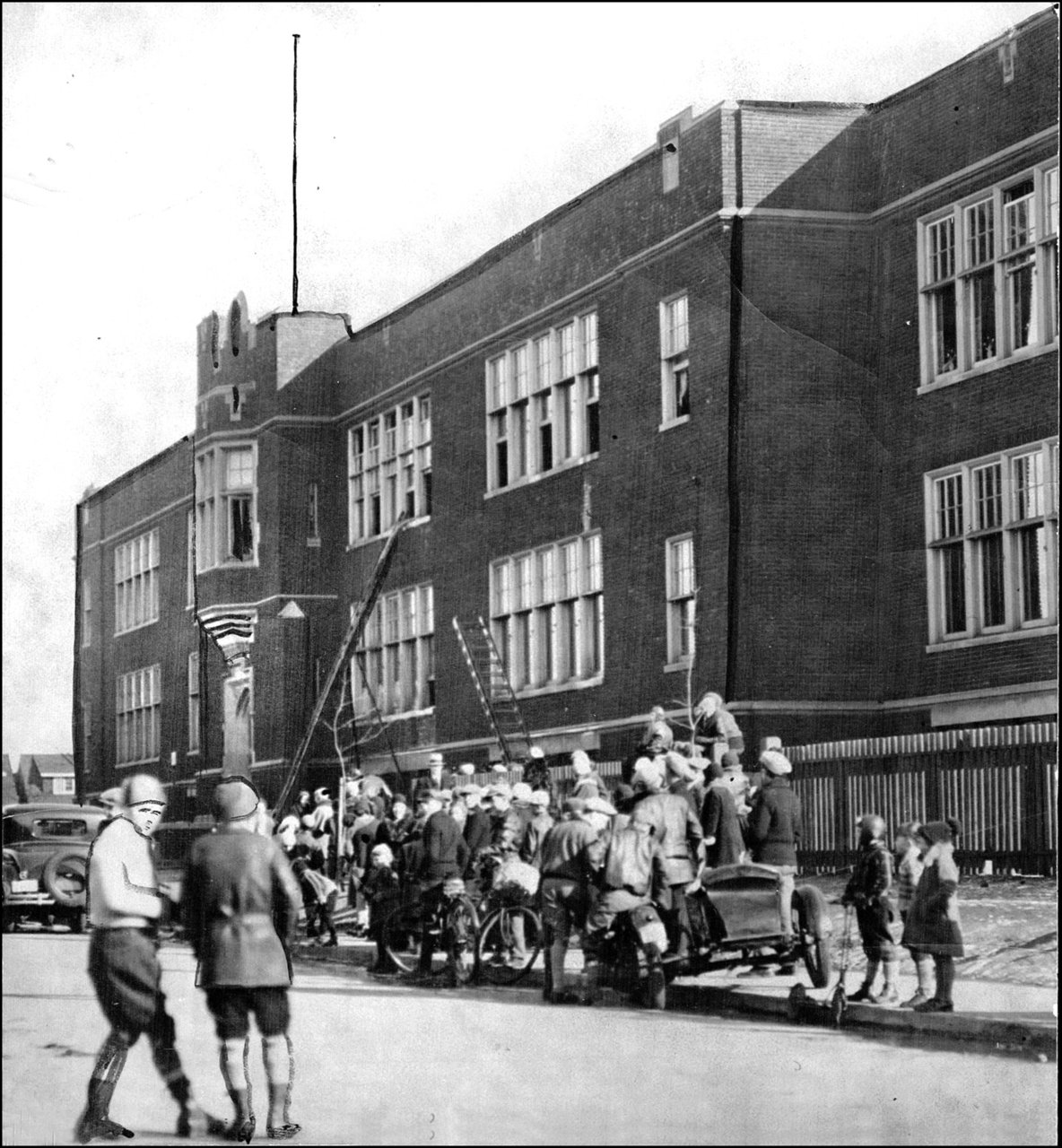 Fire at Earl Haig Public School 1932, Earl Haig Avenue, south side, between Coxwell Ave. and H...jpg
