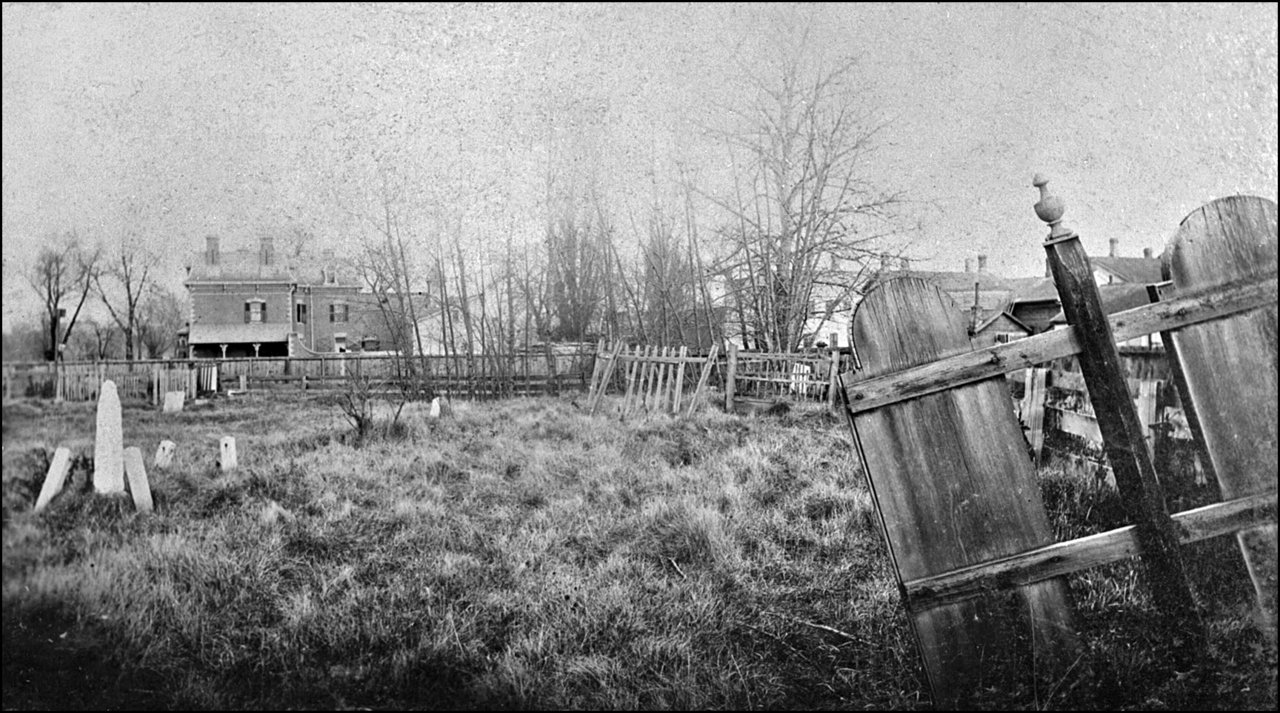 First Garrison Burying Ground 1885 - looking across Victoria Square toward SE corner of Portla...jpg
