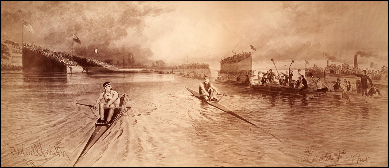 Hanlan-Plaisted International Rowing Competition Toronto Bay 15 May 1878 TPL.jpg