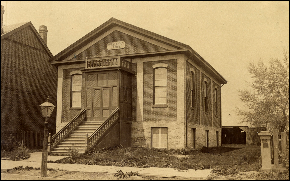 Kingston Rd. Methodist Church, built 1859, Queen St. E., north west corner Vancouver Ave. c.18...jpg