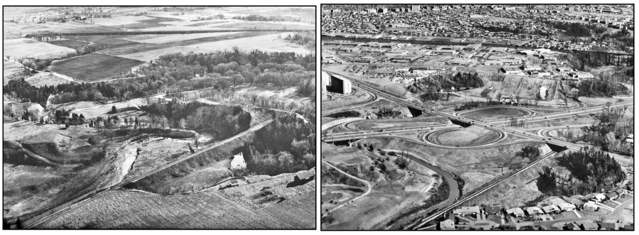Lawrence at DVP looking S-E 1949 &.1969.jpg