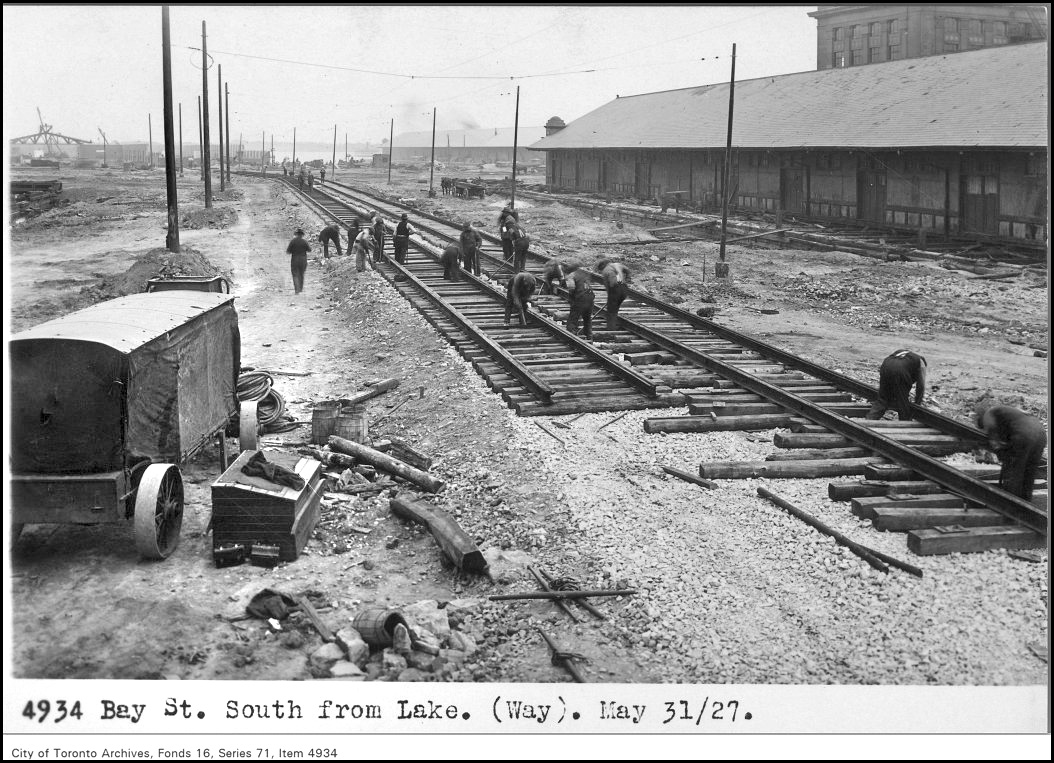 Rail installation on landfill (Bay Street south extension to waterfront) 1927 CTA,jpg.jpg
