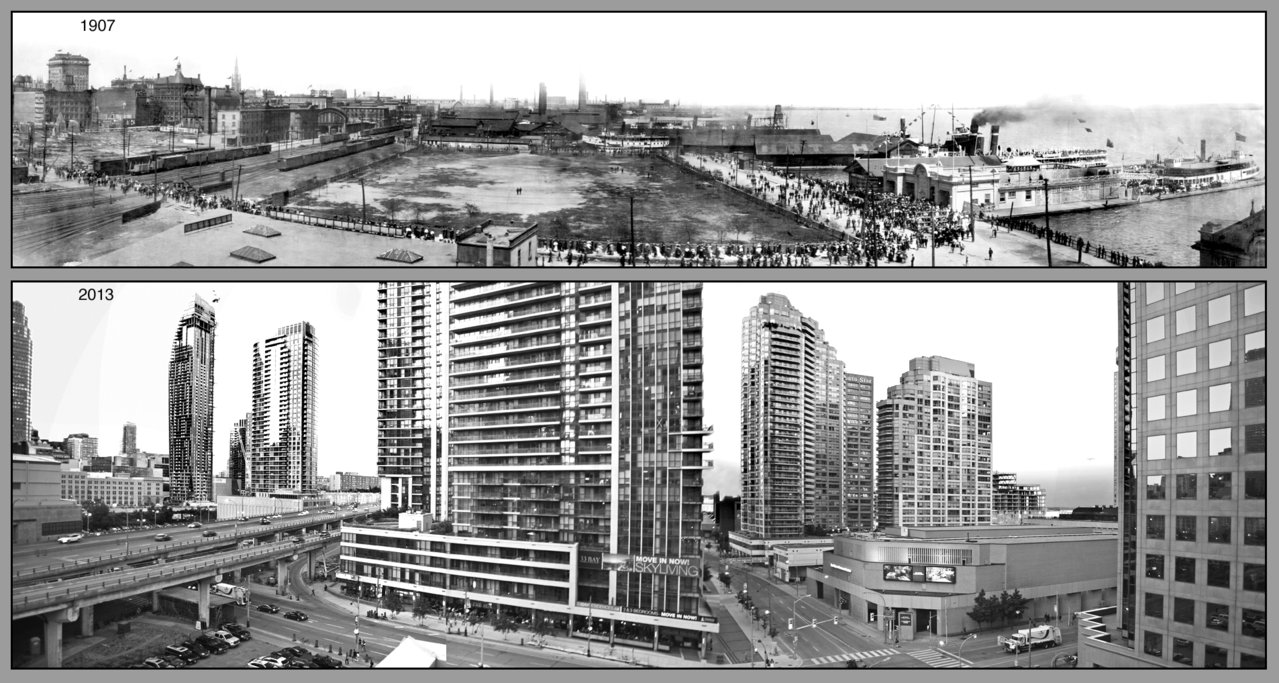 TN Toronto east from Bay St. 1907-2013.jpg