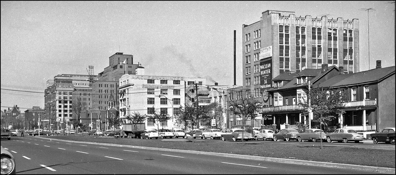 University Ave. looking north east to Dundas St. W. 1956  TPL.jpg