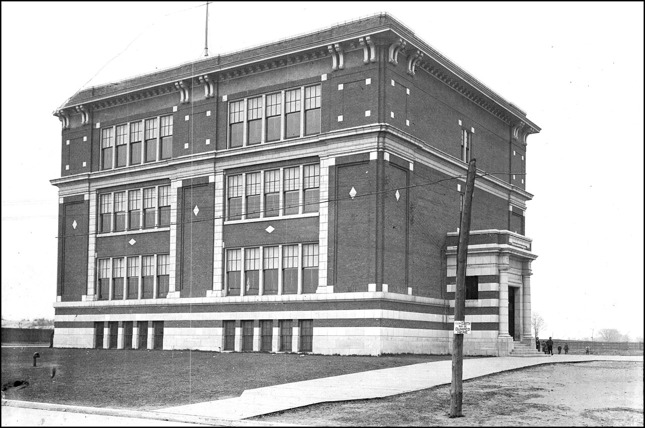Wilkinson Public School, Donlands Ave., N:E corner Strathmore Blvd. 1918  TPL.jpg