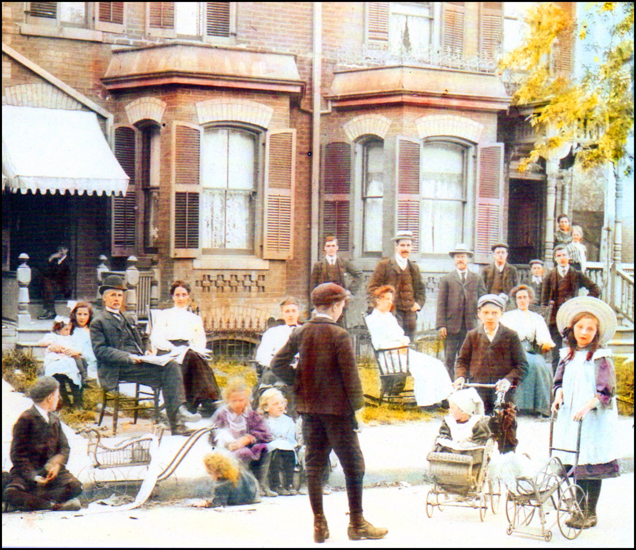 William James family and neighbours c.1907 - lantern slide CTA.jpg