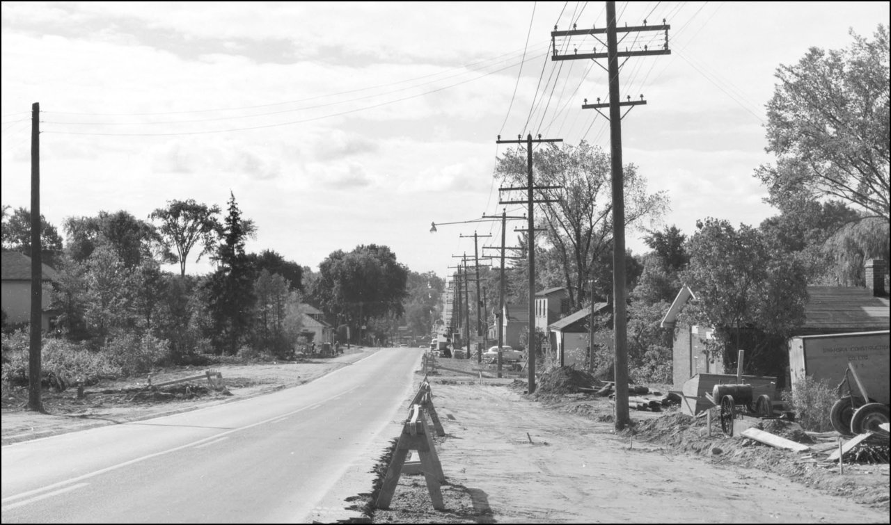 Yonge St. looking south from No. 4203, south of Lord Seaton Rd. 1955 TPL.jpg