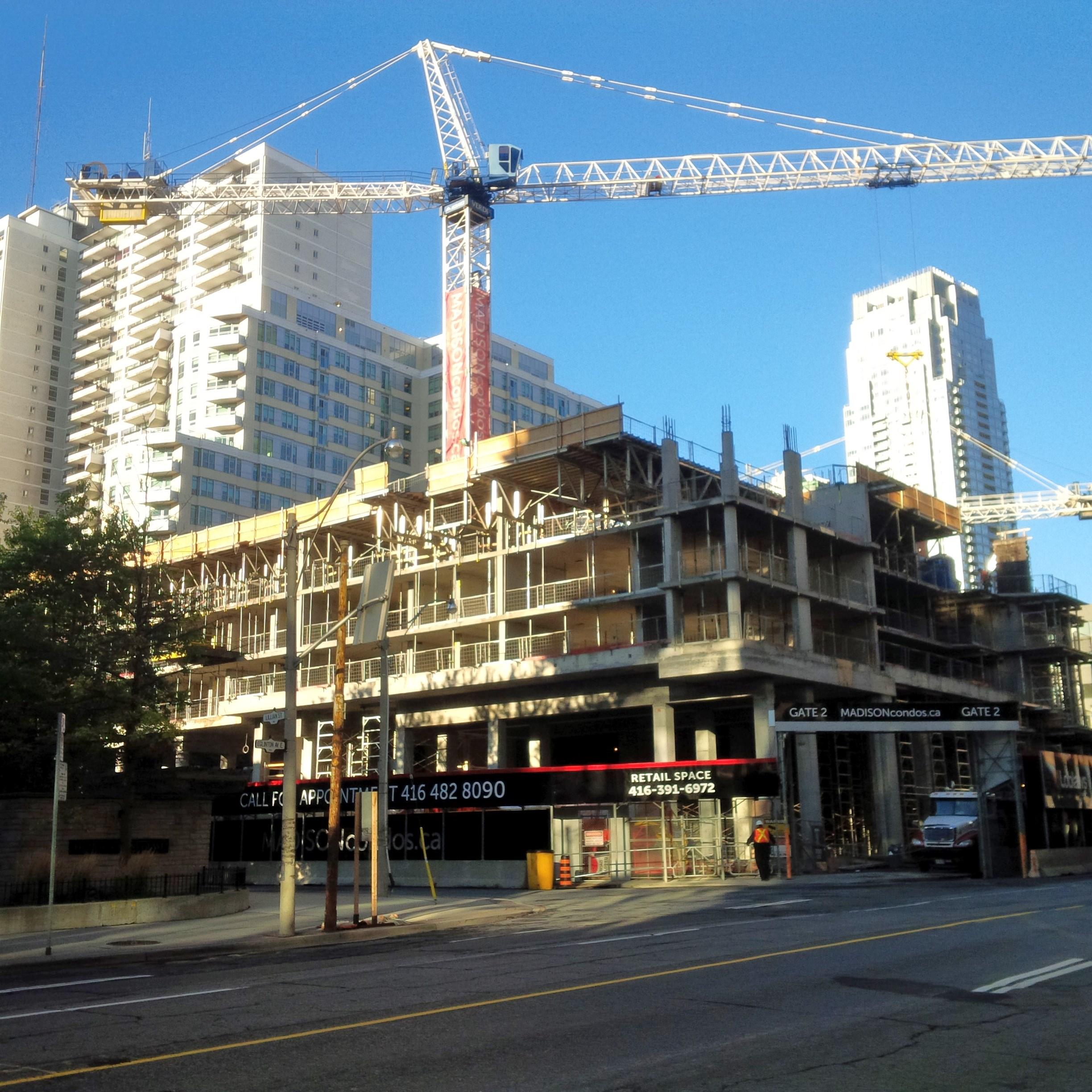 Construction of The Madison Gaining Momentum on Eglinton East