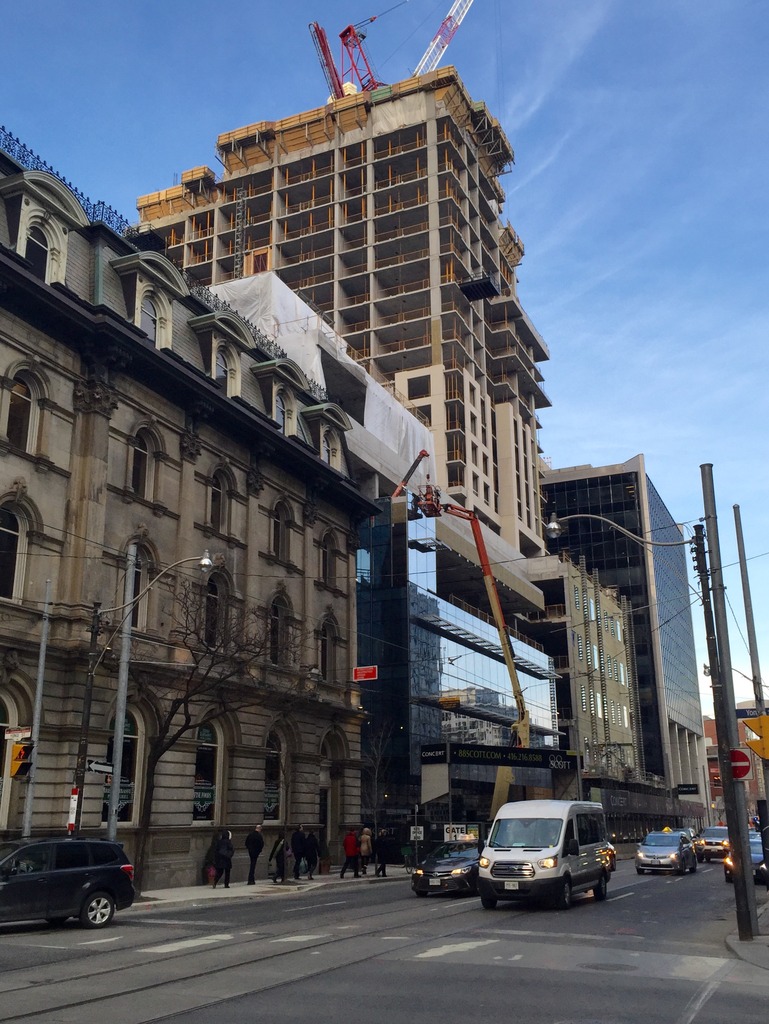 Exterior Finishes Taking Shape as 88 Scott Grows Taller | UrbanToronto