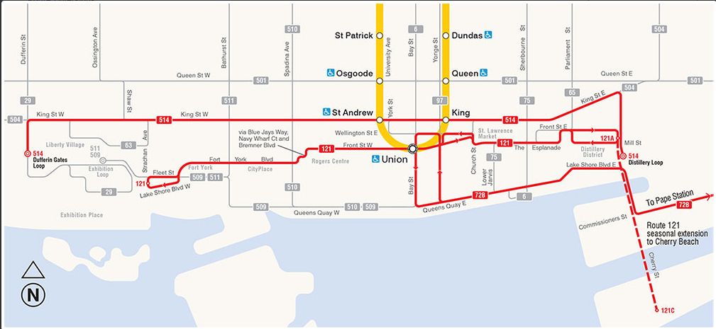 Ttc Starts Streetcar Service On Cherry Updates Bus Routes Urbantoronto