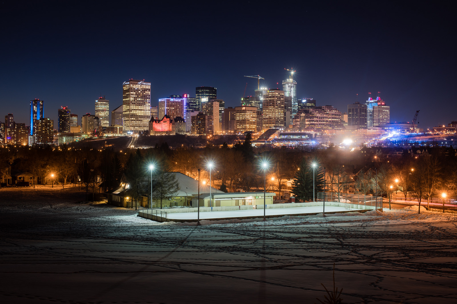 Gallagher Park After Dark SkyriseEdmonton
