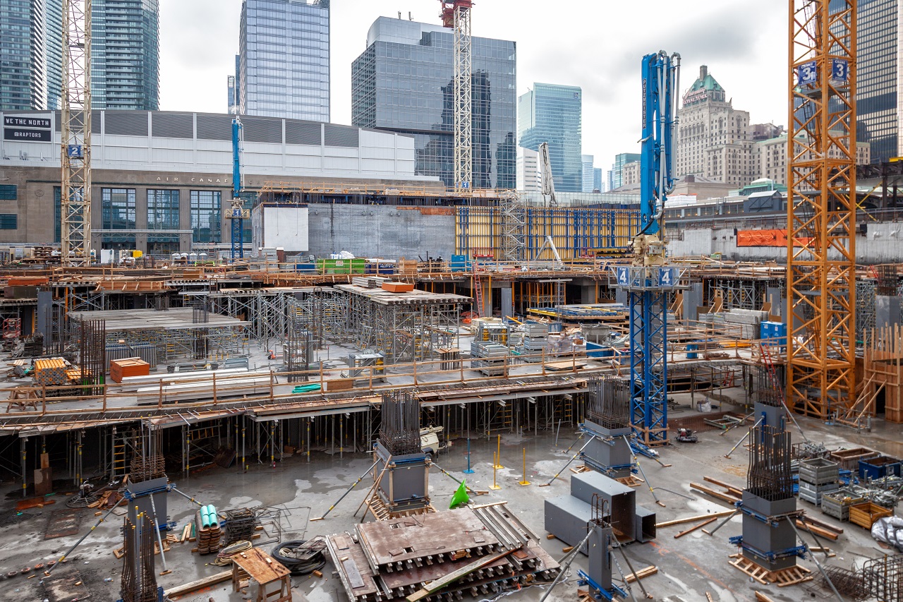 Universal steel columns CIBC Square: Toronto's Next Office Tower Reaches Grade | UrbanToronto