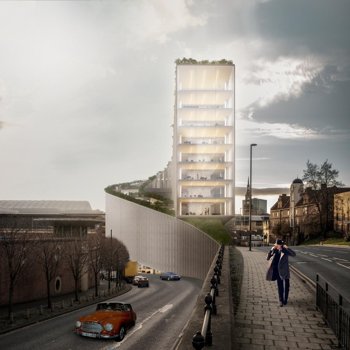 Bjarke Ingels Group Designs Sinuous Office Block for Newcastle