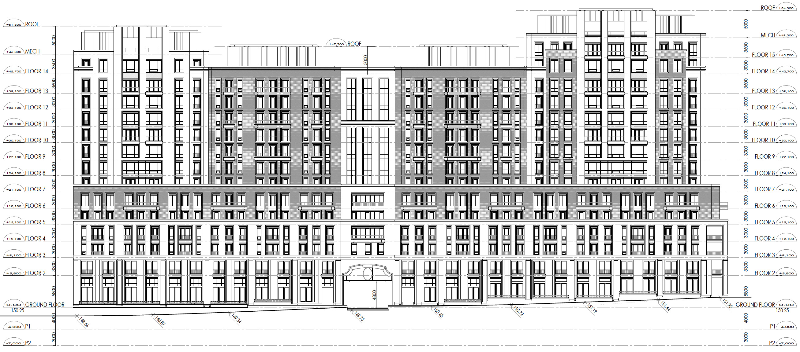 175-195 St Clair W, Toronto, designed by Richard Wengle Architect Inc. for Plaza Partners.