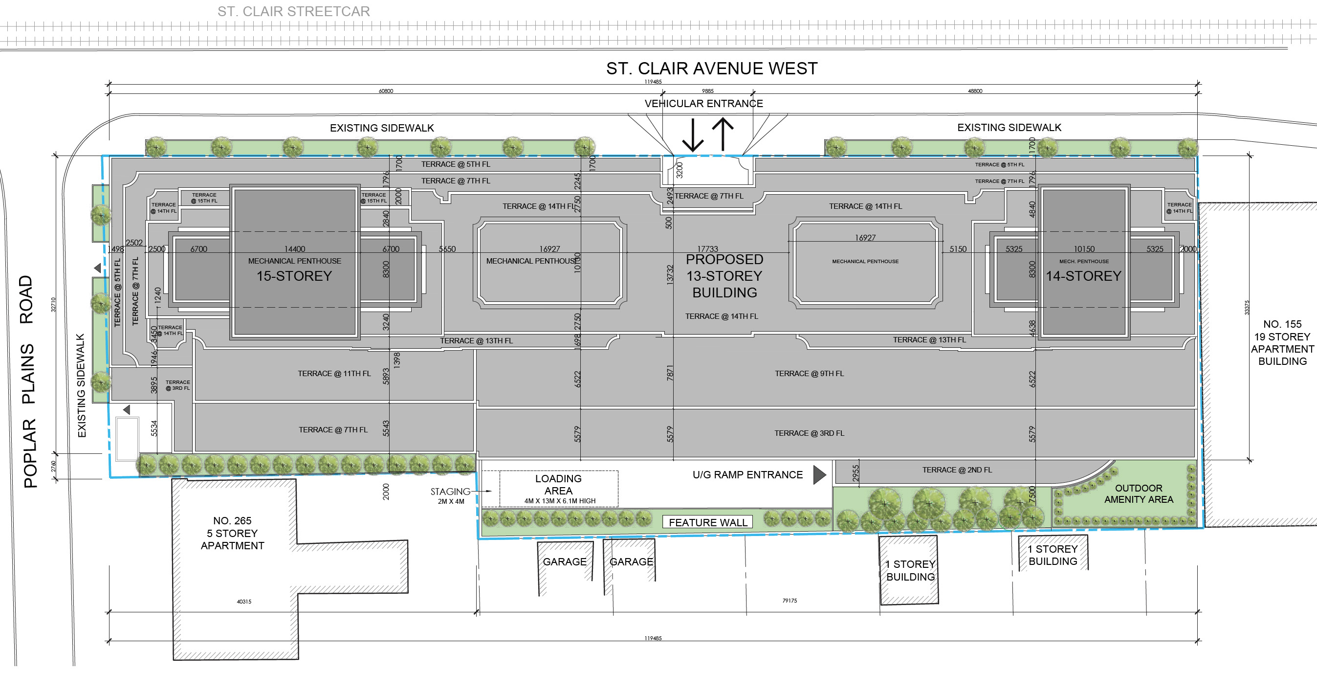 175-195 St Clair W, Toronto, designed by Richard Wengle Architect Inc. for Plaza Partners.