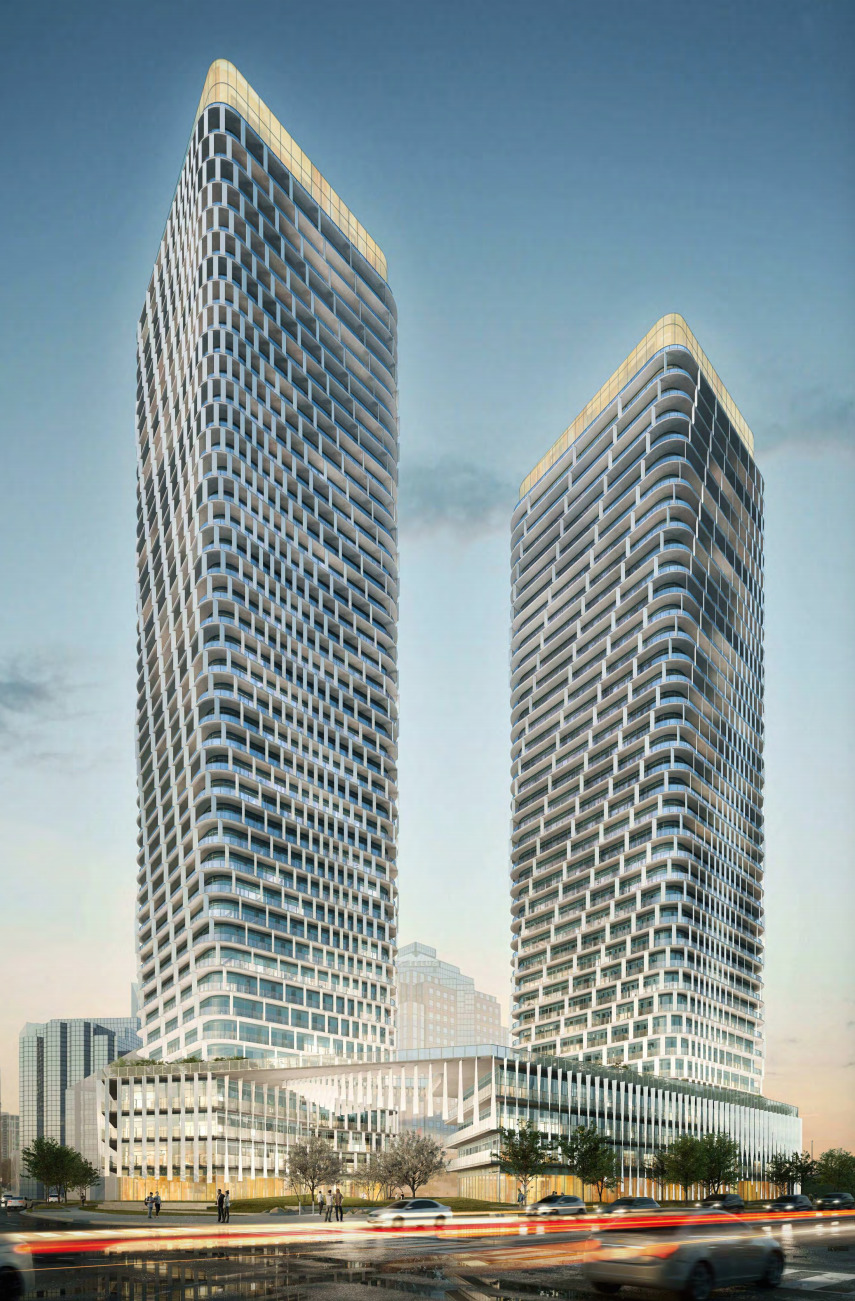 December, 2019 proposal for 5 Corporate Drive, Toronto, designed by WZMH Architects for Kevric