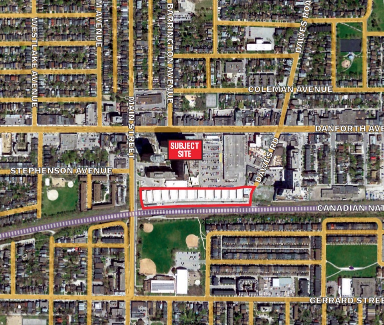 Aerial View of Site, 6 Dawes Avenue, City of Toronto 