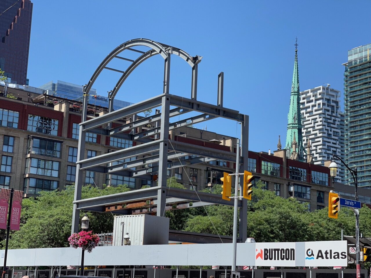 Steel rising at the St Lawrence Market North building site in Downtown Toronto, image by UT Forum contributor Benito