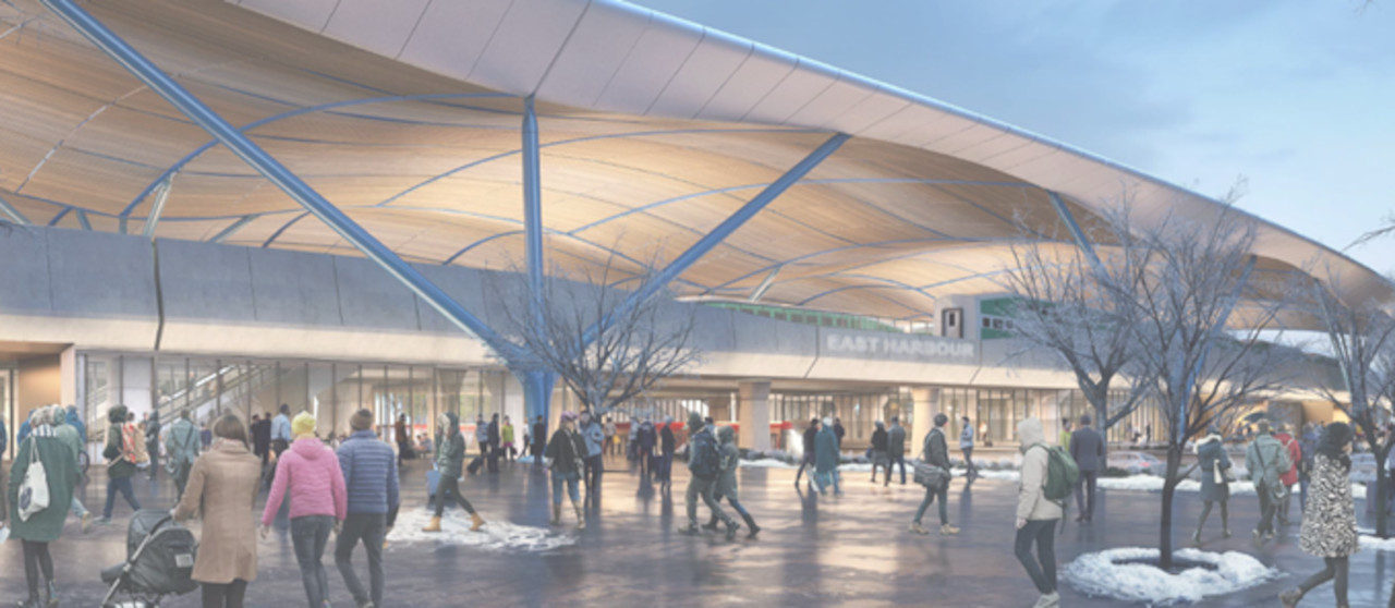 Rendering of future East Harbour Station