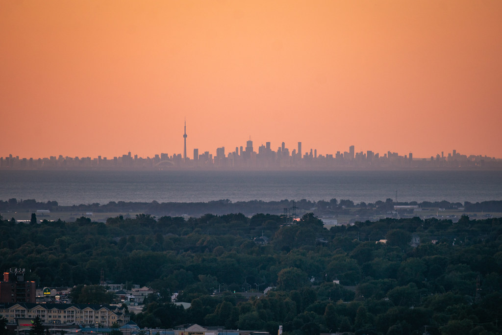 Toronto from the Skylon Tower in Niagara Falls, image by UT Forum contributor Marcanadian