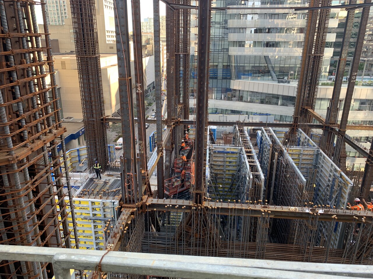 Construction at The One, Toronto, designed by Foster + Partners and Core Architects for Mizrahi Developments