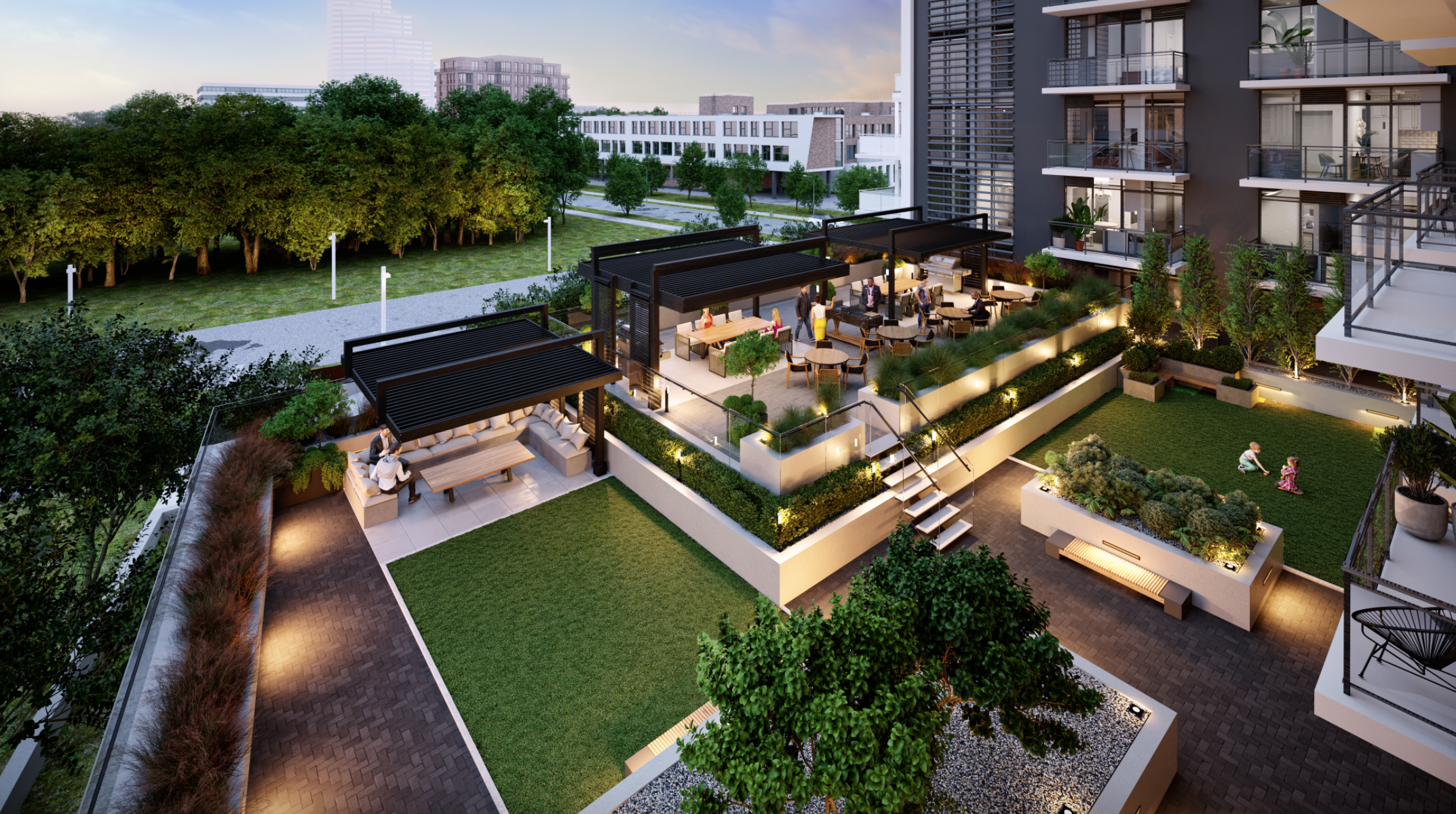 Outdoor amenity space at Yorkwoods Condos, image courtesy of CTN Developments
