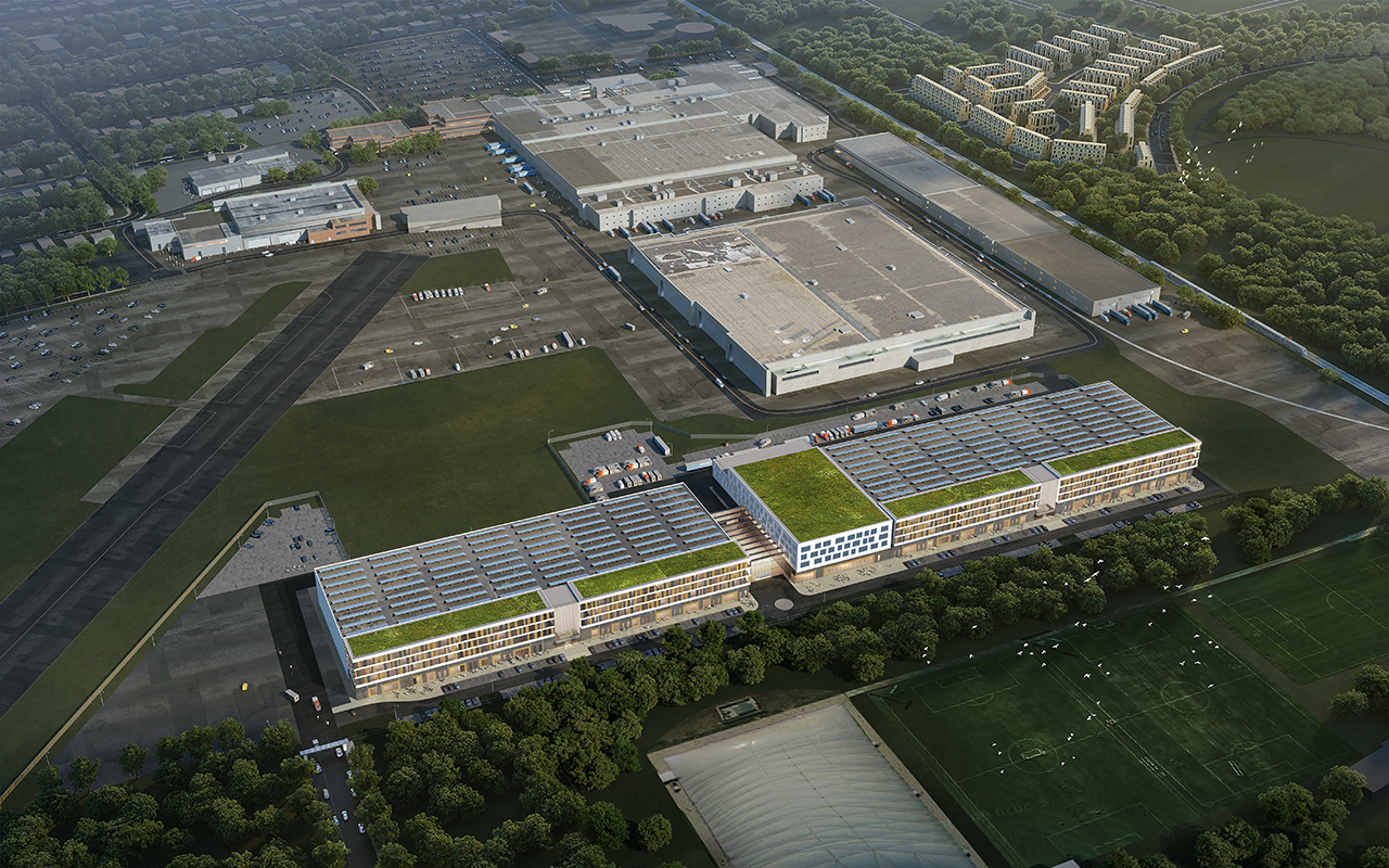 The Hangar District, Mixed-use community proposed in Downsview Park designed by Perkins Eastman and BDP Quadrangle for Northcrest Developments and the Canada Lands Company