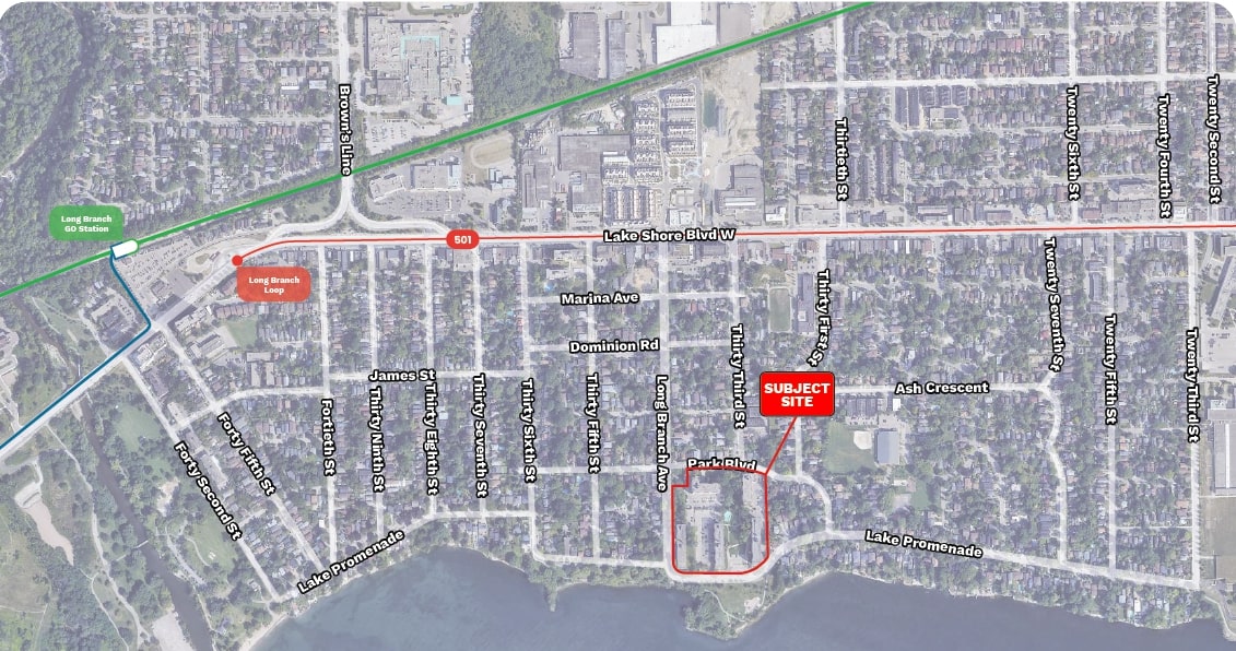 Walking Lake Shore Boulevard West in Etobicoke Toronto's Long Branch  Neighbourhood 12/5/2023 