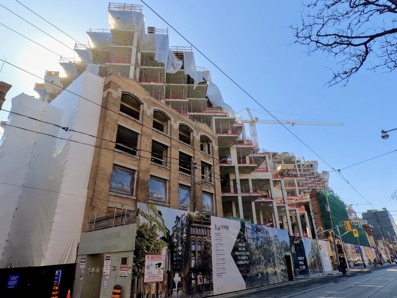 KING Toronto Sees the Construction of Parking Levels and Heritage  Restoration Underway