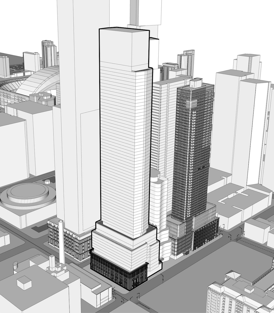 100 Simcoe Resubmission Bumps Height to 67 Storeys, Eliminates Office Space