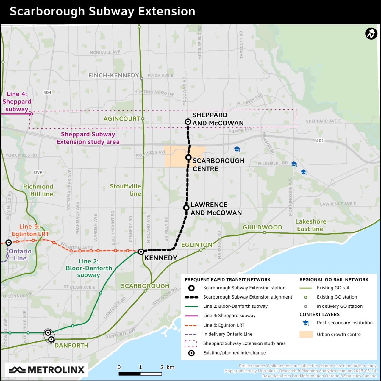 Scarborough Subway Extension, Danforth Line 2, Toronto, Metrolinx
