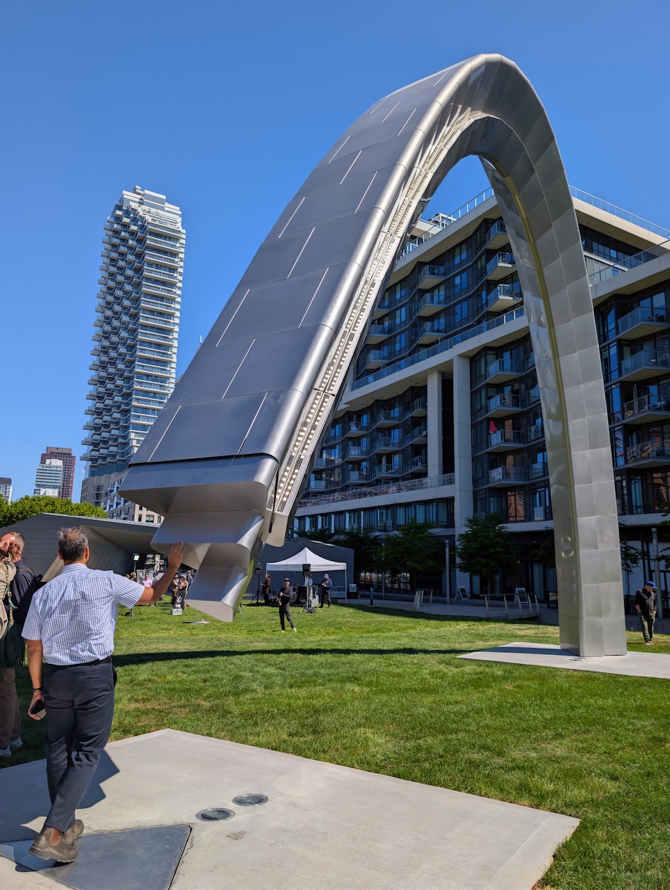 Interactive Public Art Unfinished Arch Lights Up at Sherbourne