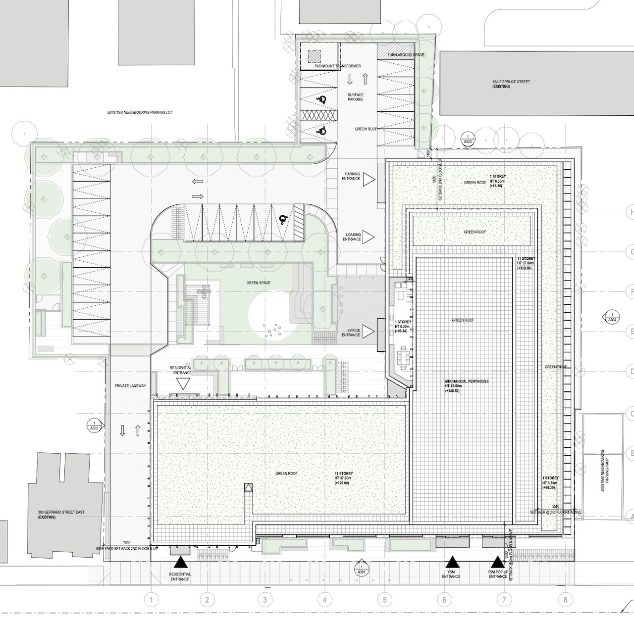Site plan for 306 Gerrard Street East in Toronto
