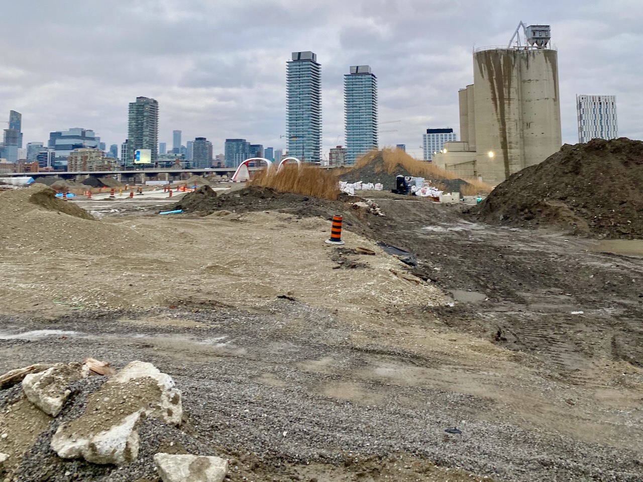 Construction activity in Toronto's Port Lands