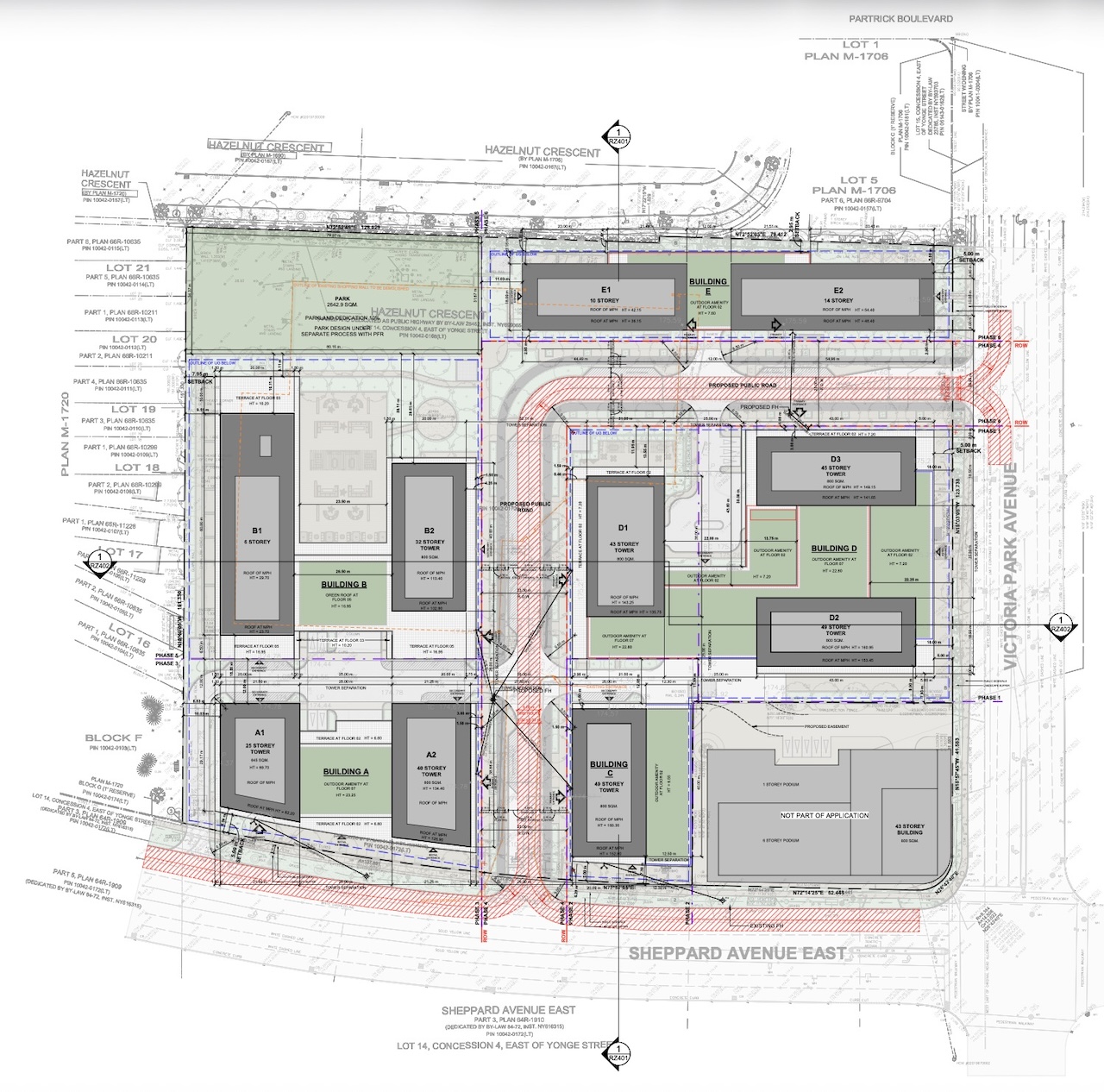 Site plan for the proposed redevelopment at 2450 Sheppard Avenue East