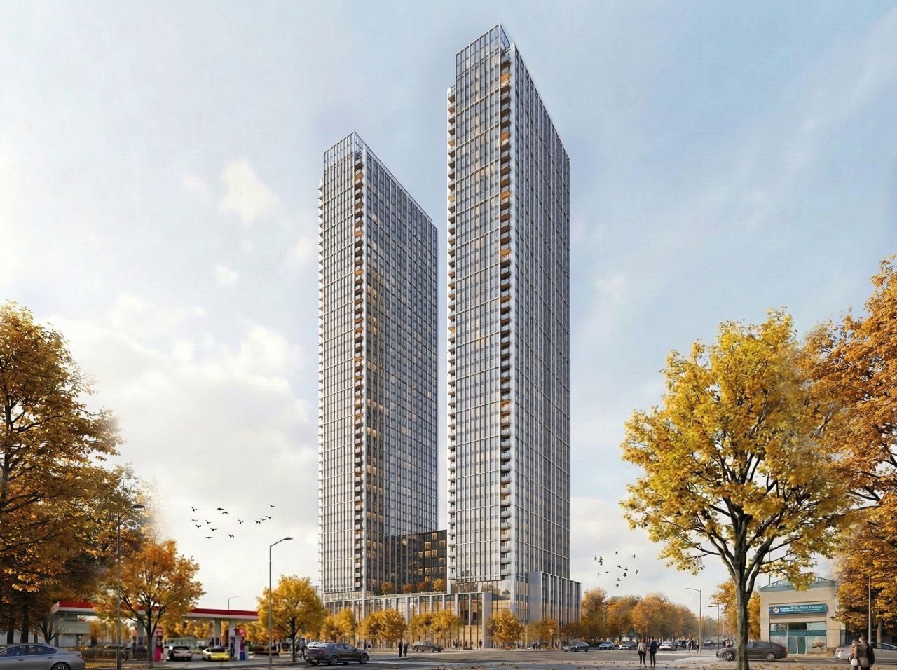 Twin 50-Storey Rental Towers Proposed East of Thorncliffe Park Station