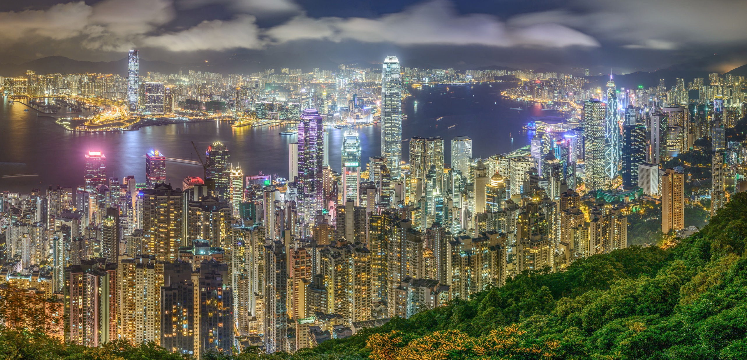 Панорама Гонконга высокого разрешения