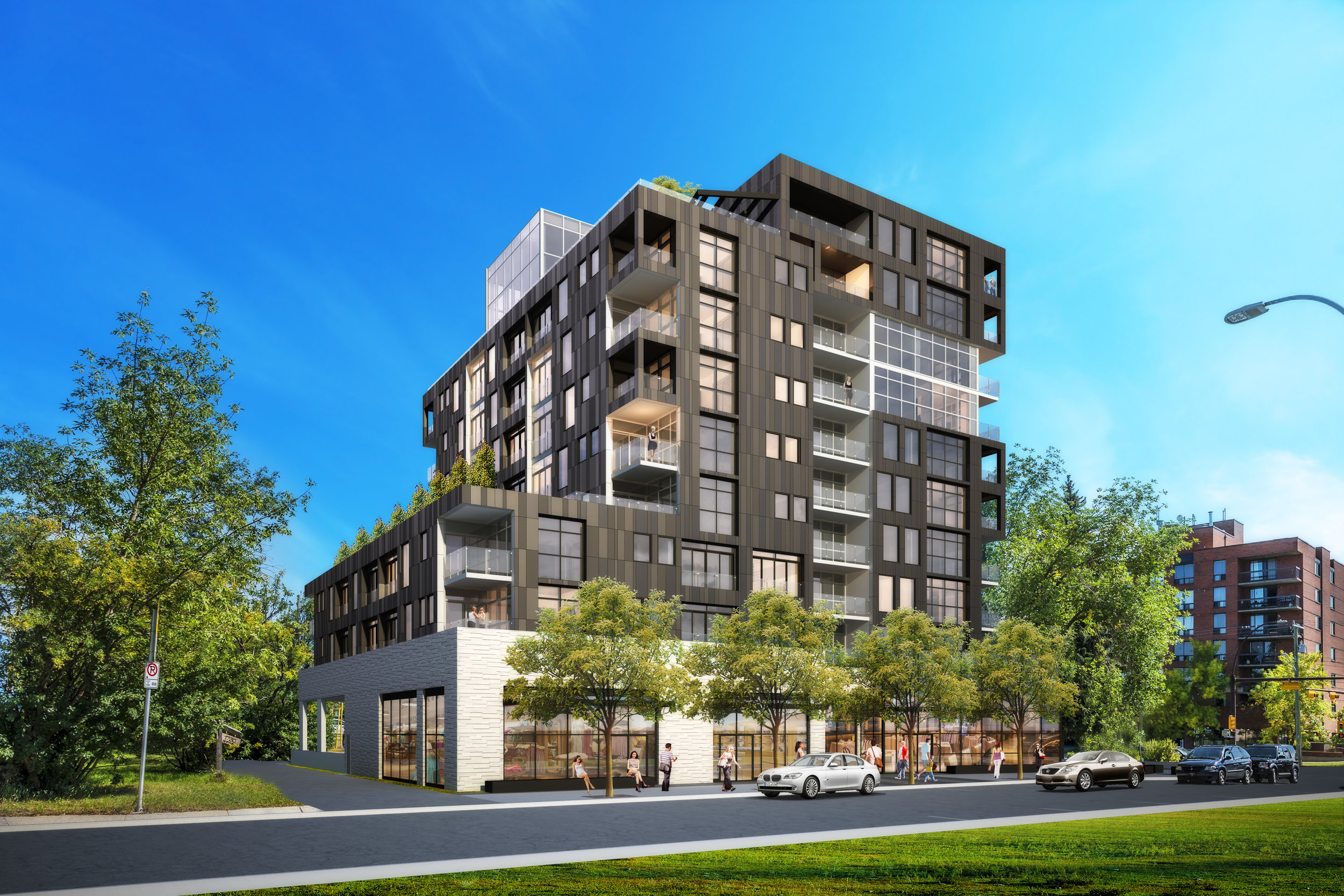 Rendering view of northwest corner, image via Truman Developments